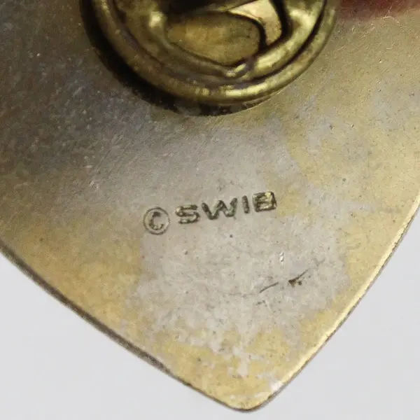 Vintage SWIB I Love Joe Heart Enamel Lapel Pin 1-1/4"