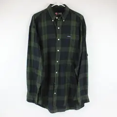 Chaps Ralph Lauren Men's LT Green Blue Plaid Long Sleeve Button Down Shirt