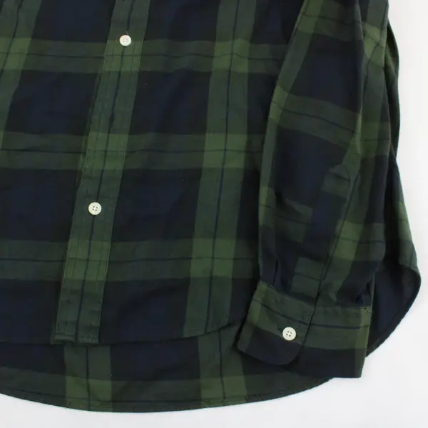 Chaps Ralph Lauren Men's LT Green Blue Plaid Long Sleeve Button Down Shirt
