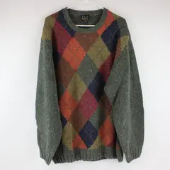 Jos. A. Bank Mens XXL Multicolor Argyle Knit Pullover Sweater
