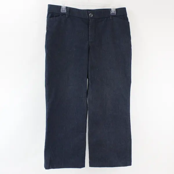 Lee Flex Motion Mid Rise Regular Fit Blue Trouser Pants Size 36 Short