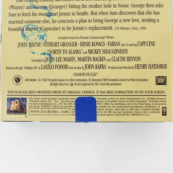 North to Alaska VHS John Wayne Renewed 1988 #0121230