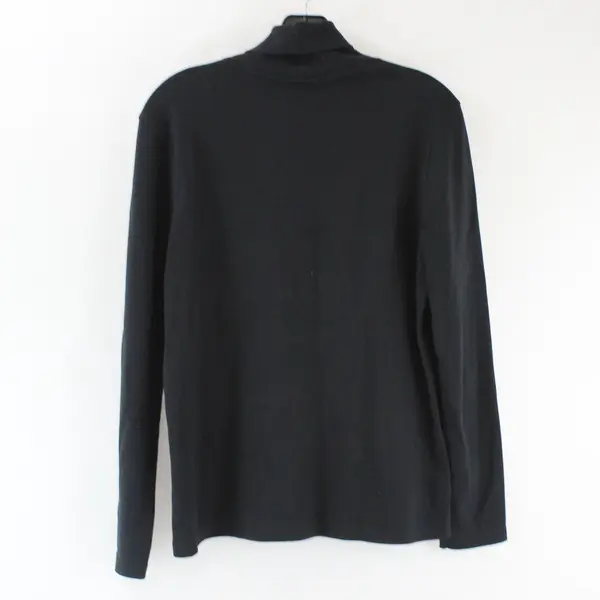 White Stag Long Sleeve Women's Large Black Cotton Turtleneck