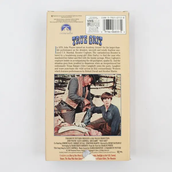 Vintage 1996 VHS Tape True Grit, John Wayne #6833 