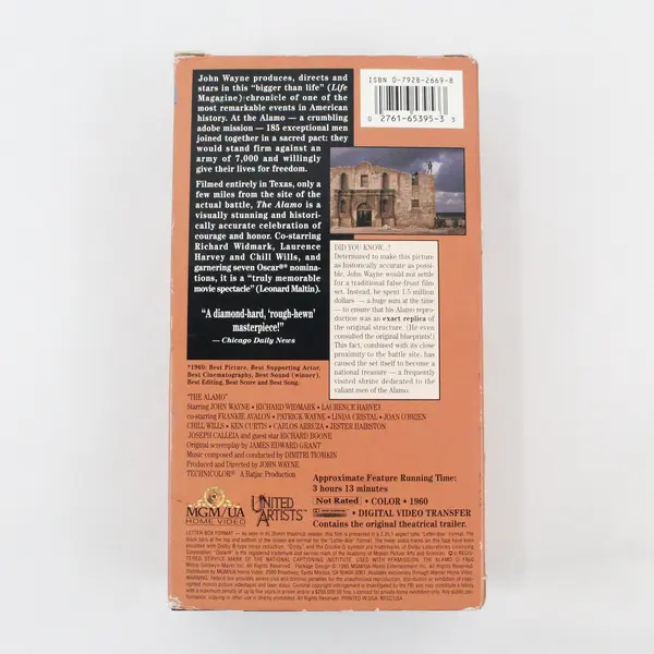 MGM/UA Home Video The Alamo 1960 Double VHS Deluxe Ed John Wayne #M305395