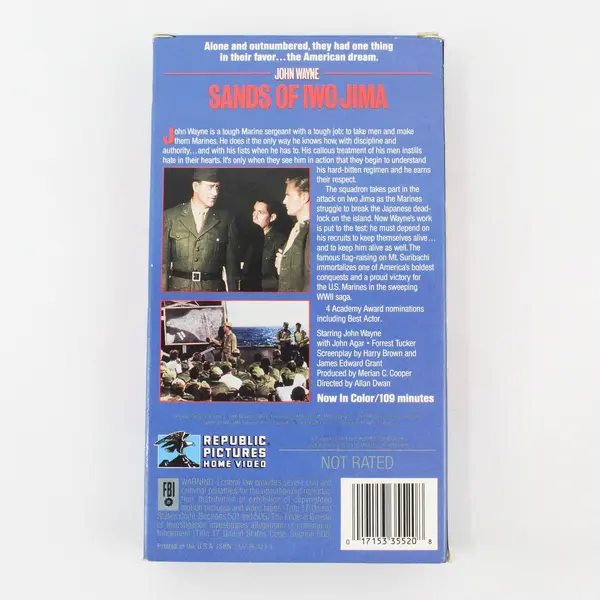 Vintage 1988 VHS Tape Sands Of Iwo Jima John Wayne #3552