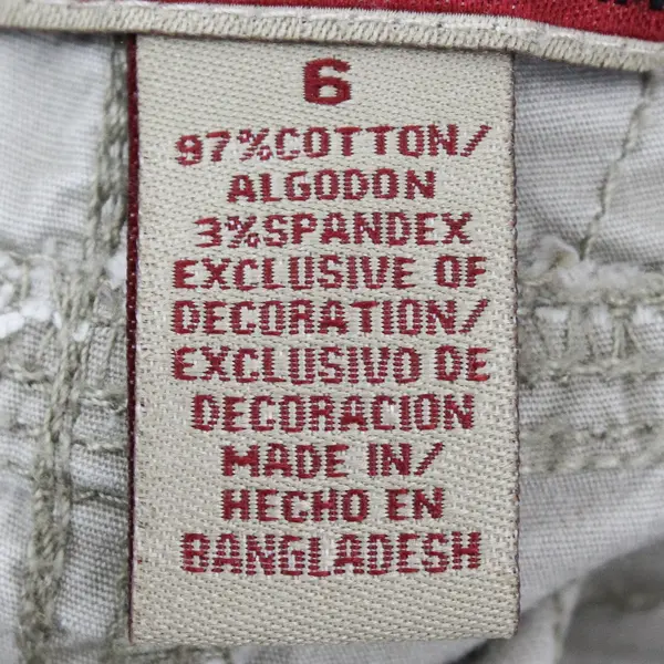 Khakis & Company Women's 6 Beige Cargo Capri Pants Elastic Waist