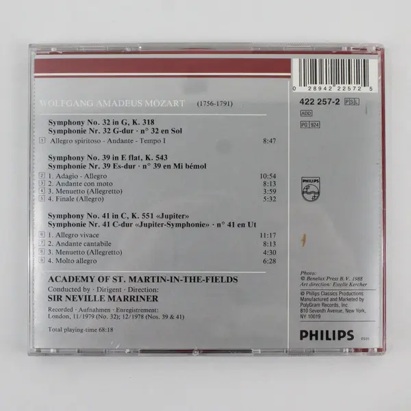 Mozart Symphonies 32 39 41 Jupiter Marriner St Martin-in-the-Fields CD Philips