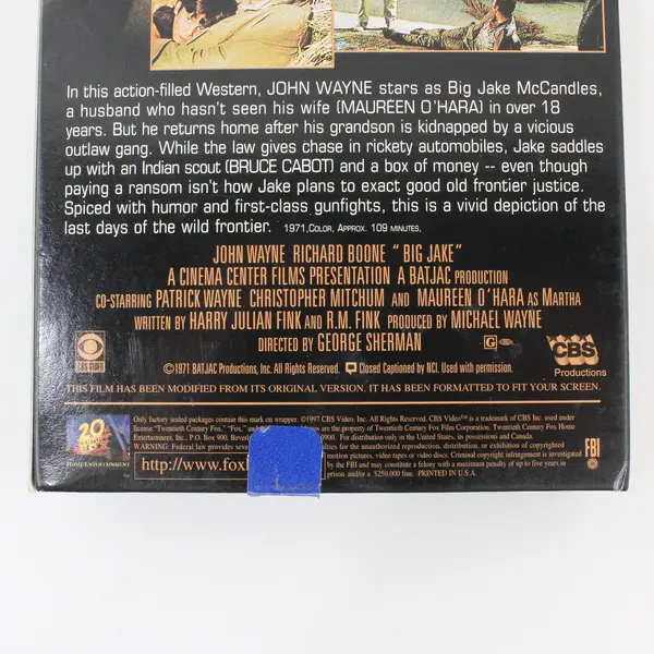 Vintage 1971 VHS Tape Big Jake, John Wayne #7149 
