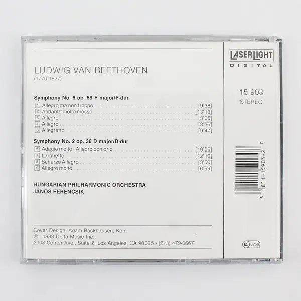 Beethoven Coll Vol 3 Symphonies 2&6 Hung Phil Orch Ferencsik CD Laserlight 1990