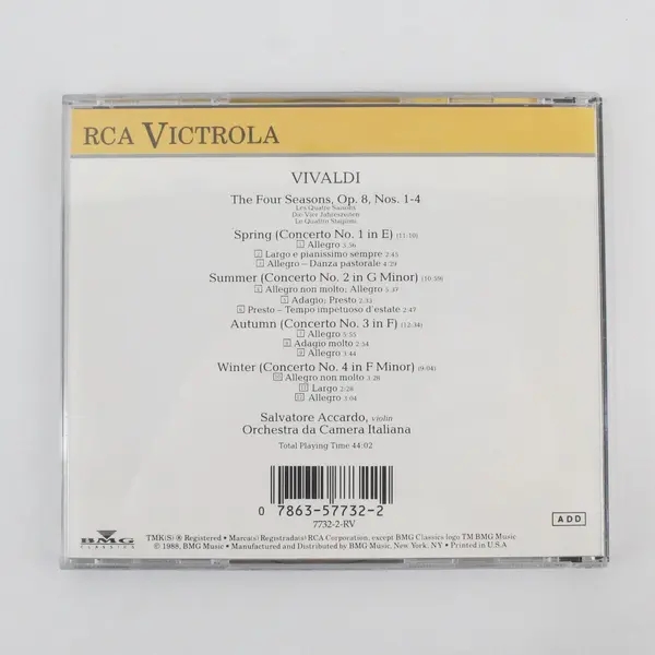Vivaldi the Four Seasons CD Salvatore Accardo