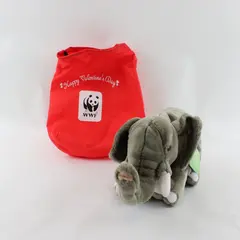 WWF Plush Elephant in Red Pouch Pre-Owned