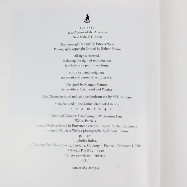 Vintage Patricia Wells at Home in Provence Recipes Inspired 1996 Hardcover DJ 