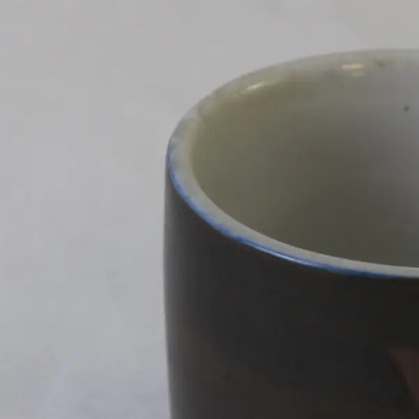 Set of 6 Nagoya National Silver Brown Glaze Embossed Thistle Teacups Japan