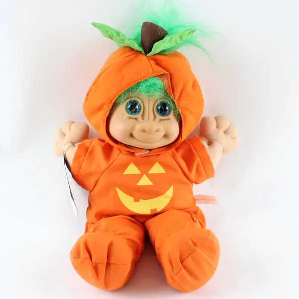 Vintage Russ Berrie Troll Kidz Punkin Pumpkin Halloween Plush Doll 