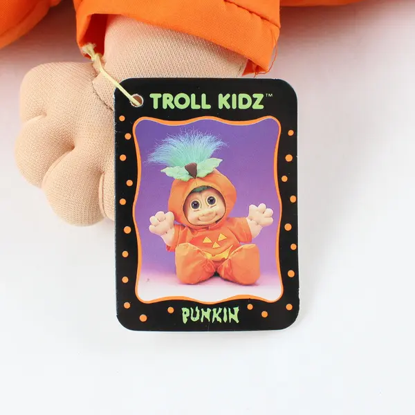 Vintage Russ Berrie Troll Kidz Punkin Pumpkin Halloween Plush Doll 