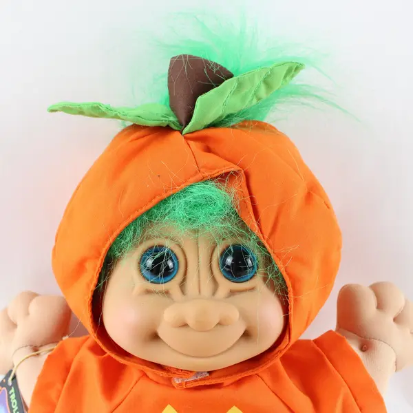 Vintage Russ Berrie Troll Kidz Punkin Pumpkin Halloween Plush Doll 
