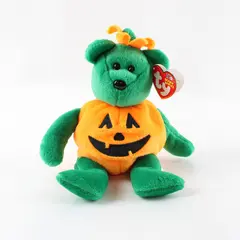 Ty Beanie Babies Tricky 2002 Halloween Pumpkin Bear w/ Tag Retired
