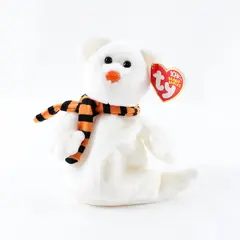 Ty Beanie Babies Quivers Ghost Bear Plush Retired Hang Tag