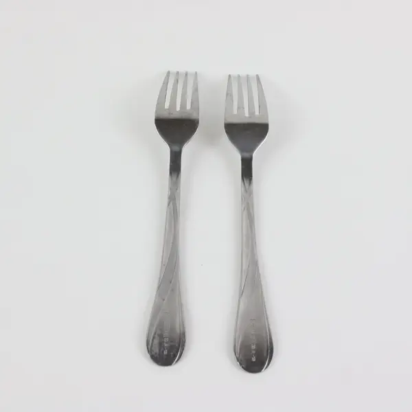 Lot of 2 Cambridge Swirl Sand Dinner Forks Satin & Glossy Finish 7 5/8" 