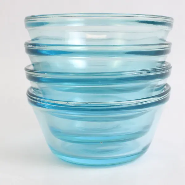Lot Of 4 Anchor Hocking Light Blue Glass 6oz Mixing Bowls