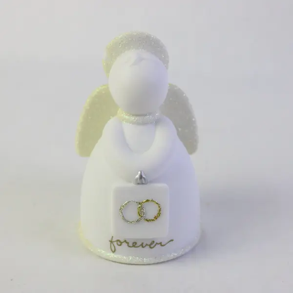 Enesco 2002 Forever Wedding Angel Bell Porcelain As Is