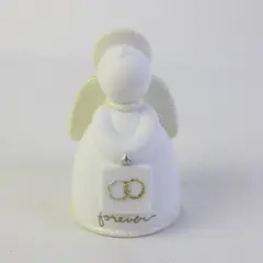Enesco 2002 Forever Wedding Angel Bell Porcelain As Is