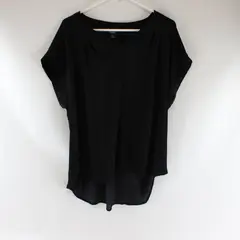 Simply Vera Vera Wang Women's XL Black Short Sleeve V-Neck Blouse