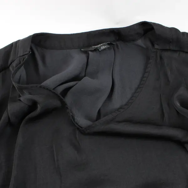 Simply Vera Vera Wang Women's XL Black Short Sleeve V-Neck Blouse