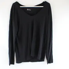 Susina Black Long-Sleeved Scoop-Neck T-Shirt Women's XL