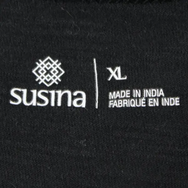 Susina Black Long-Sleeved Scoop-Neck T-Shirt Women's XL