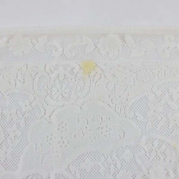 Vintage Leart White Lace Square Tablecloth 40"x40" FLAWED