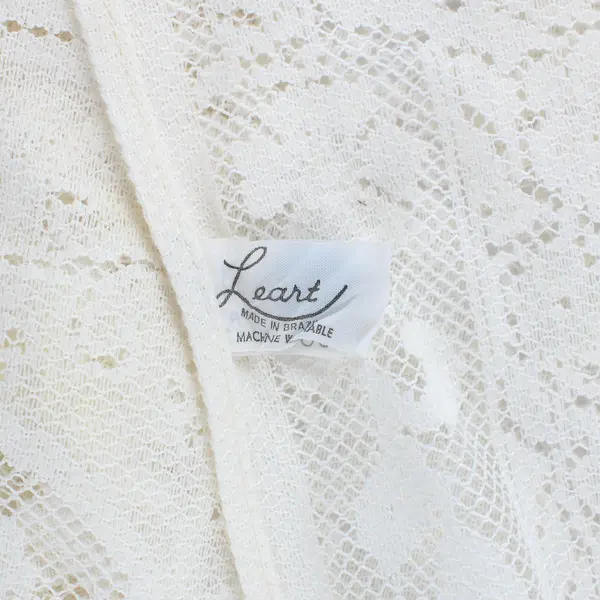 Vintage Leart White Lace Square Tablecloth 40"x40" FLAWED