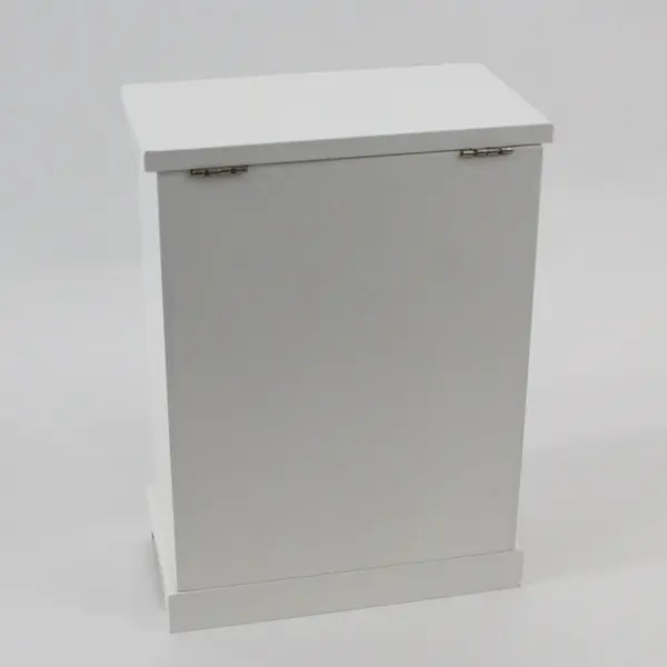 White Wood Jewelry Box Mini Dresser Top Lid Mirror 2 Drawer Storage