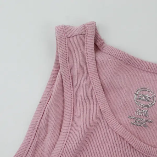 Wonder Nation Girls Ribbed Tank Top Light Pink Size XL (14-16)