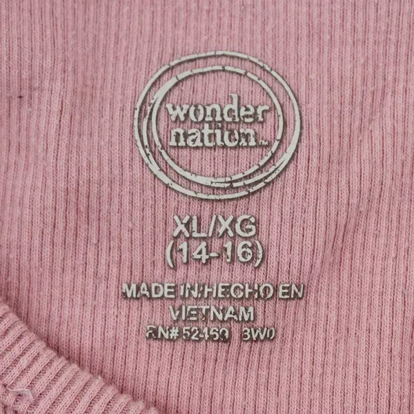 Wonder Nation Girls Ribbed Tank Top Light Pink Size XL (14-16)