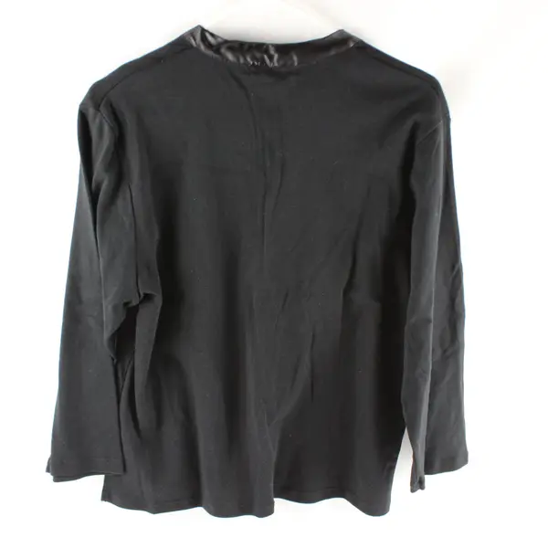 Carolyn Taylor Women’s Black Floral Embroidered V-Neck Long Sleeve Top XL