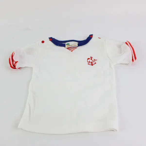 Bear Tree Baby Shirt 12M Red White Blue Nautical Pre-Owned