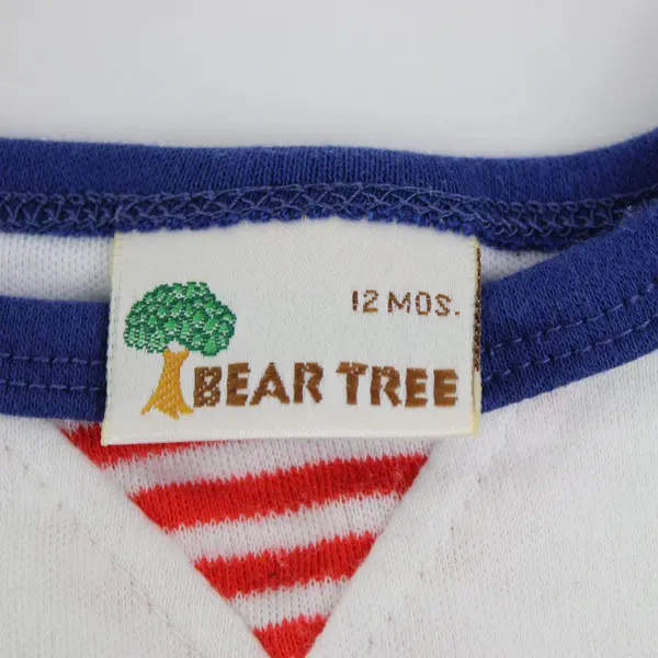 Bear Tree Baby Shirt 12M Red White Blue Nautical Pre-Owned