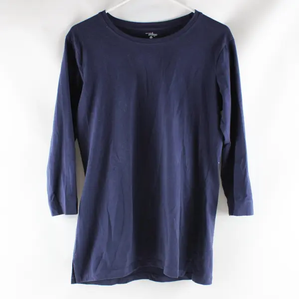 Great Northwest Women's Navy Blue Long Sleeve T-Shirt Top Medium