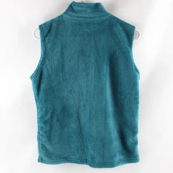 Jason Maxwell Women's Small Fuzzy Teal Zip-Up Vest