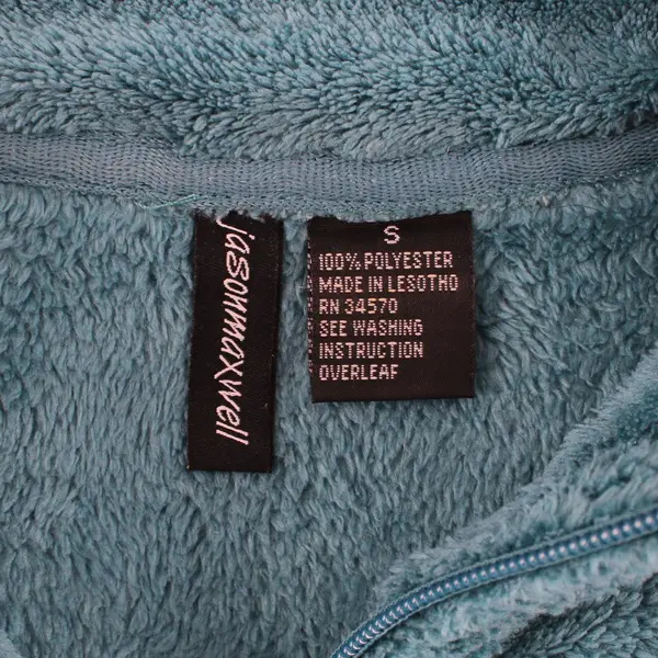Jason Maxwell Women's Small Fuzzy Teal Zip-Up Vest