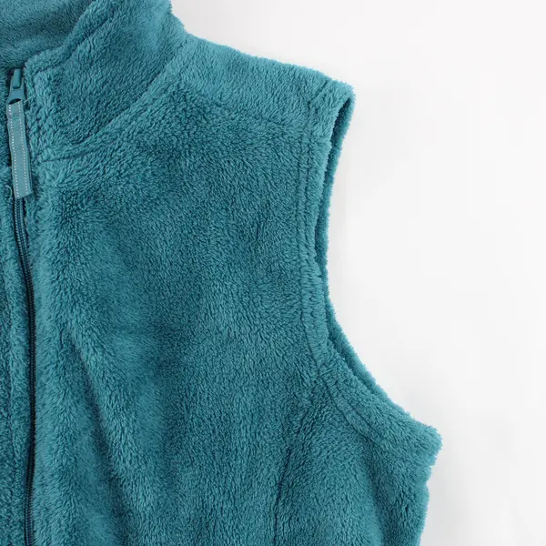 Jason Maxwell Women's Small Fuzzy Teal Zip-Up Vest