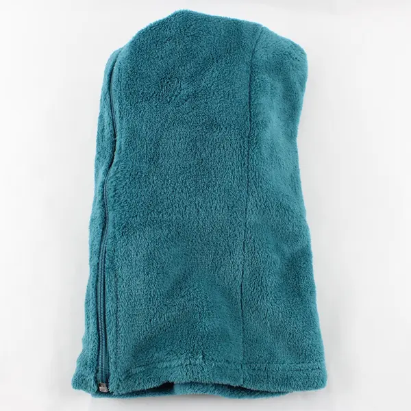 Jason Maxwell Women's Small Fuzzy Teal Zip-Up Vest