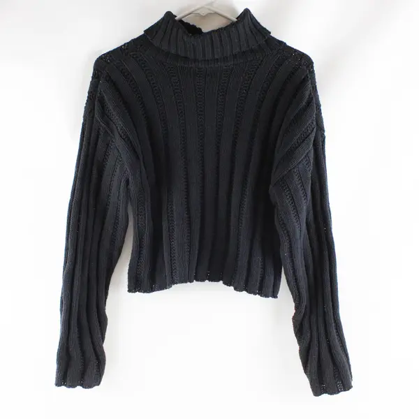 VTG Fashion Avenue Knits It's Our Time Black Turtleneck Sweater M