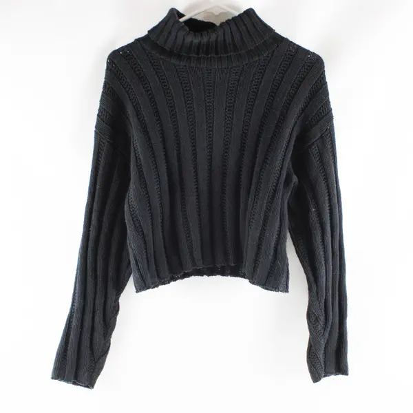 VTG Fashion Avenue Knits It's Our Time Black Turtleneck Sweater M