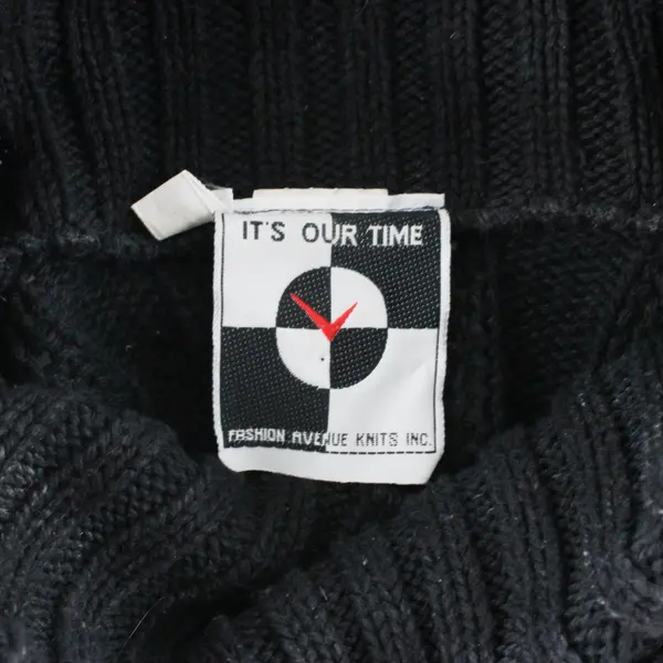 VTG Fashion Avenue Knits It's Our Time Black Turtleneck Sweater M