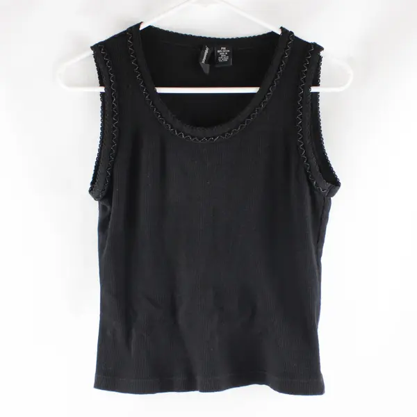 Jason Maxwell Womens Petite Medium Black Beaded Tank Top
