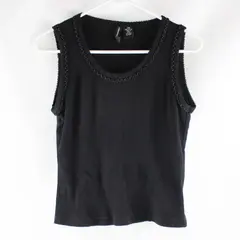 Jason Maxwell Womens Petite Medium Black Beaded Tank Top