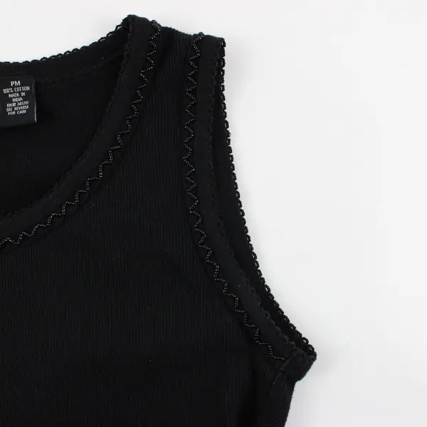 Jason Maxwell Womens Petite Medium Black Beaded Tank Top